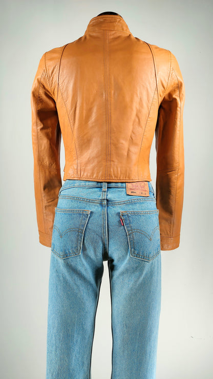 Cazadora de piel marrón Vero Moda