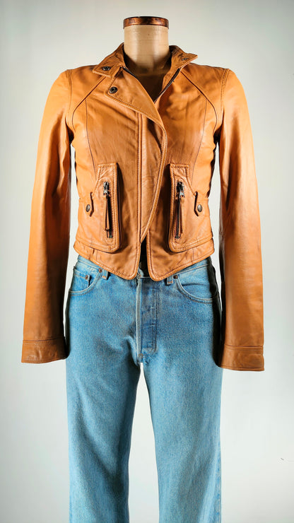 Cazadora de piel marrón Vero Moda