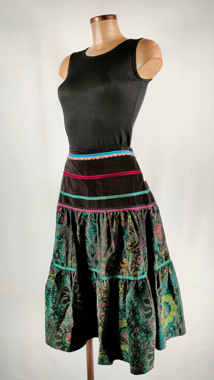 Falda midi aterciopelada Ángel Iglesias