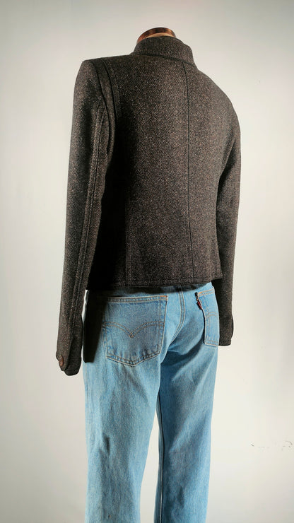 Chaqueta con ribete marrón chocolate Boss