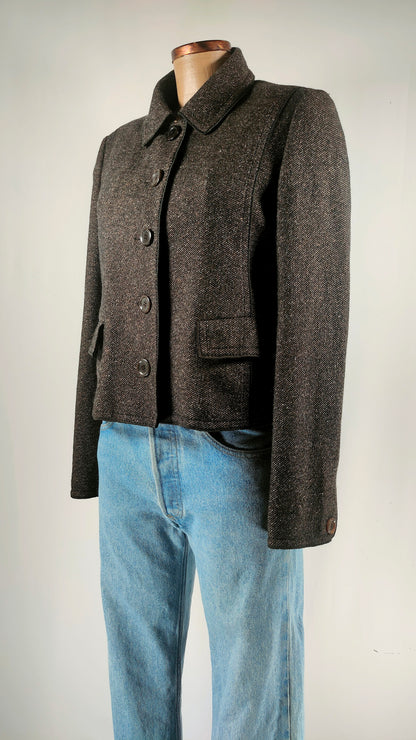 Chaqueta con ribete marrón chocolate Boss