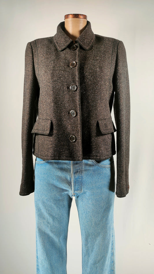 Chaqueta con ribete marrón chocolate Boss