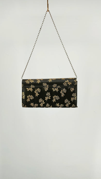 Bolsito vintage con rosas doradas