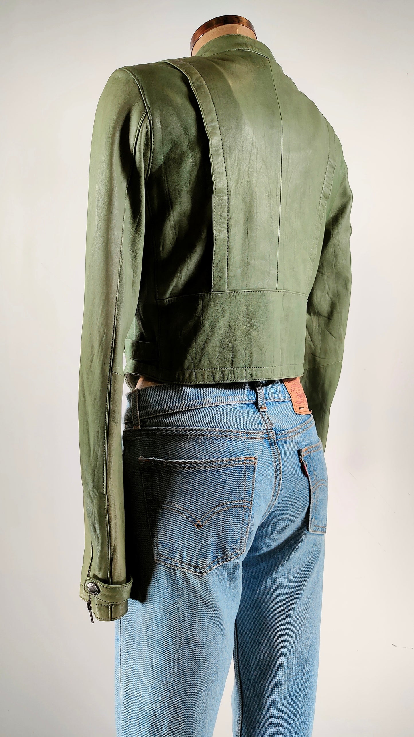 Cazadora de piel verde Superstar