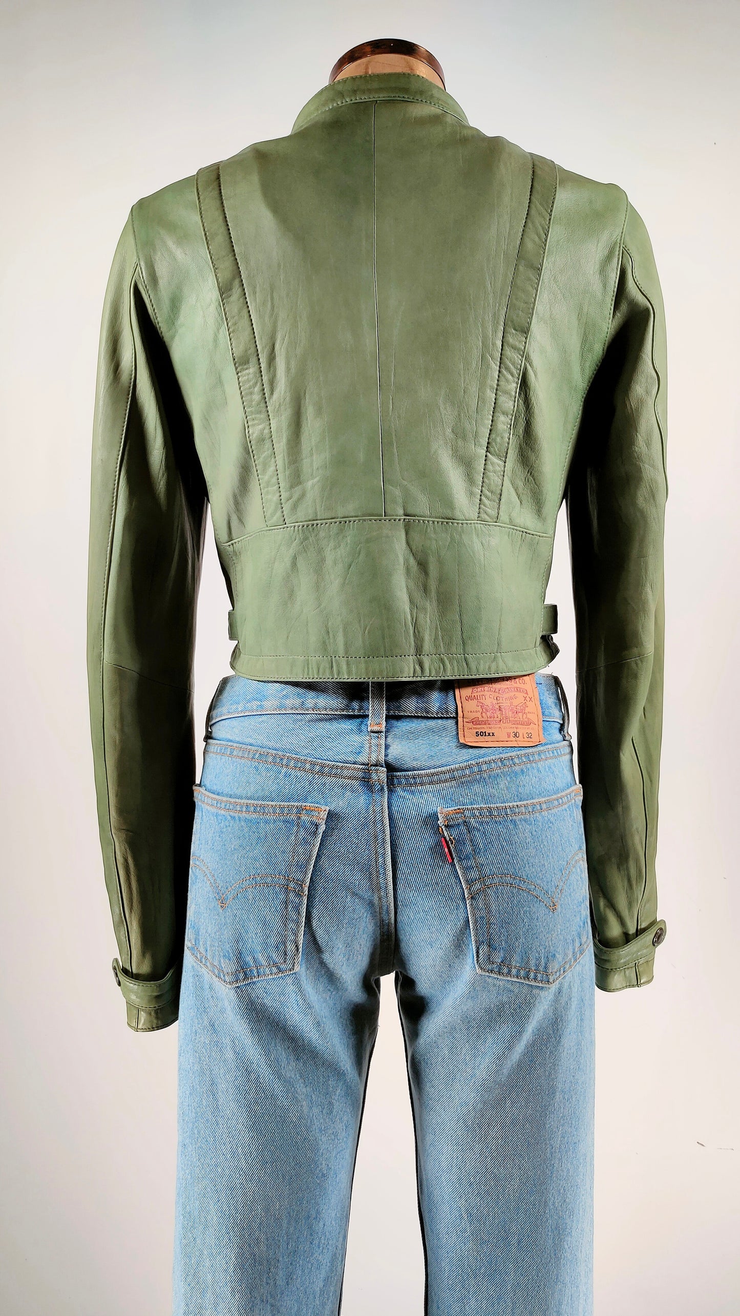 Cazadora de piel verde Superstar