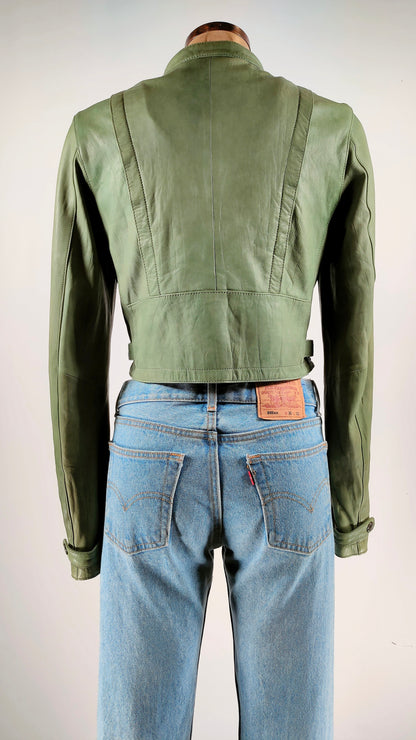 Cazadora de piel verde Superstar