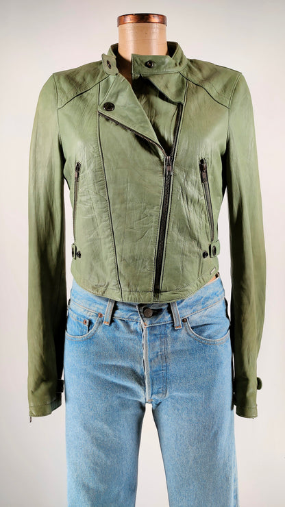 Cazadora de piel verde Superstar