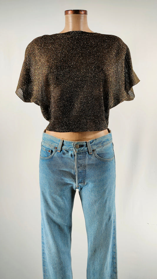 Top con brillos Mango manga murciélago