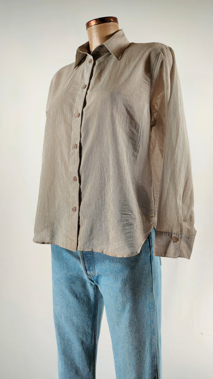 Camisa de rayas marrón