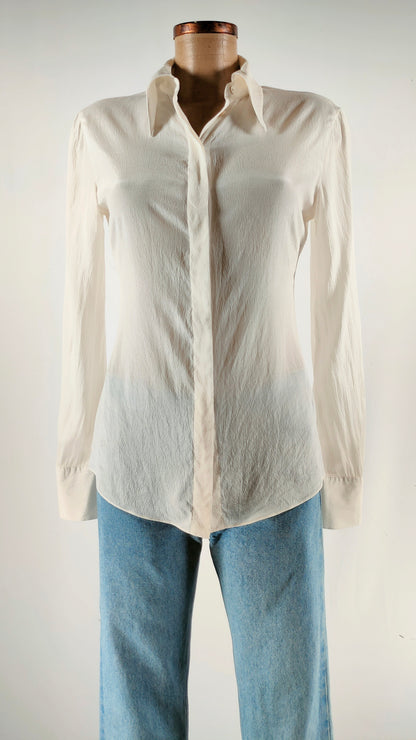 Camisa de seda blanca Massimo Dutti