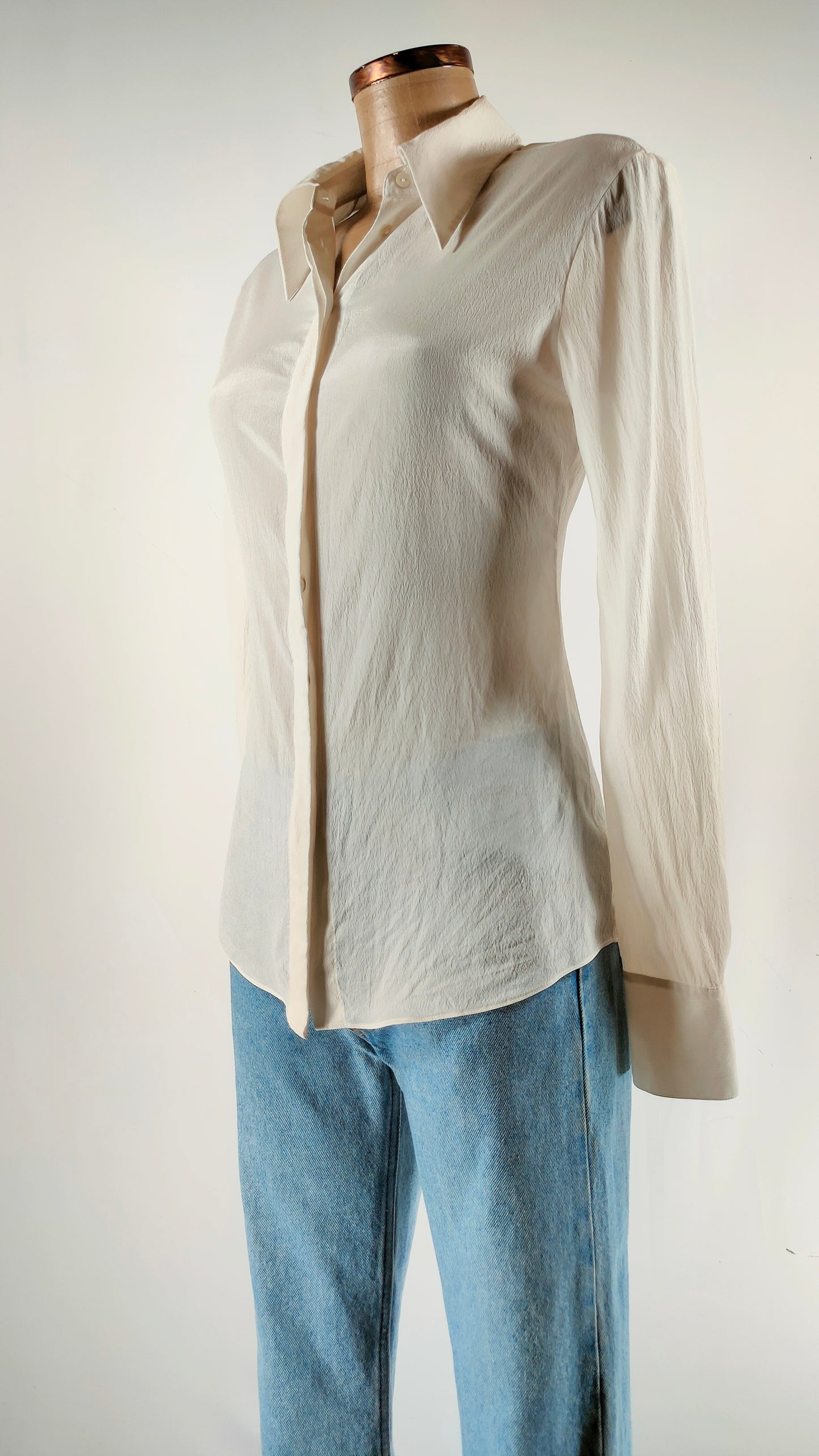 Camisa de seda blanca Massimo Dutti