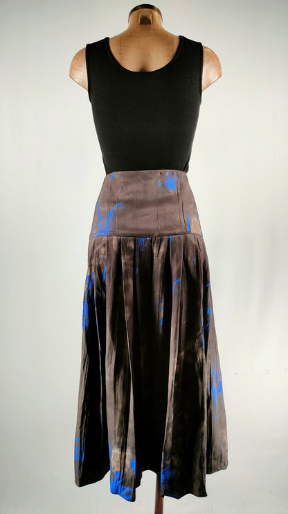 Falda midi con estampado en azul