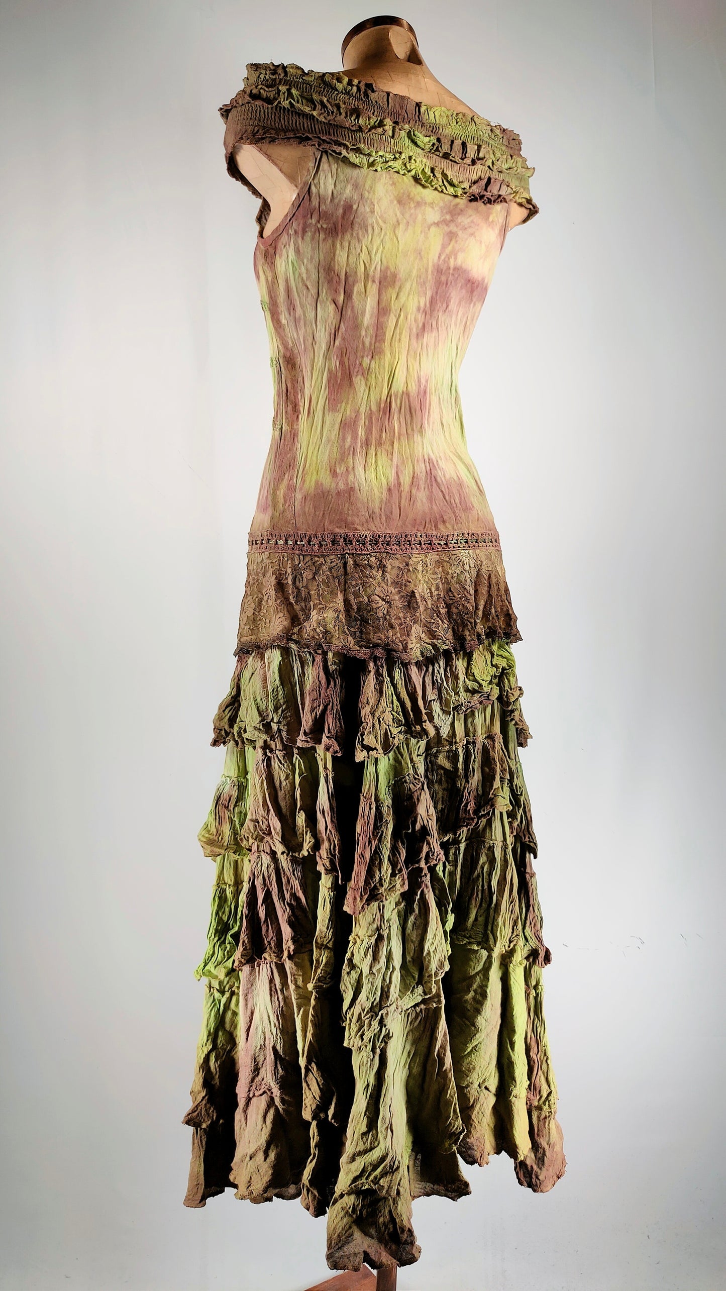 Vestido verde tie-day Lady vintage