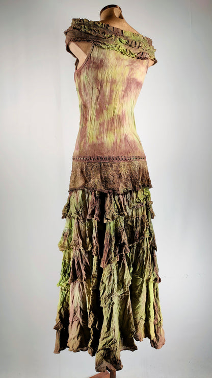 Vestido verde tie-day Lady vintage