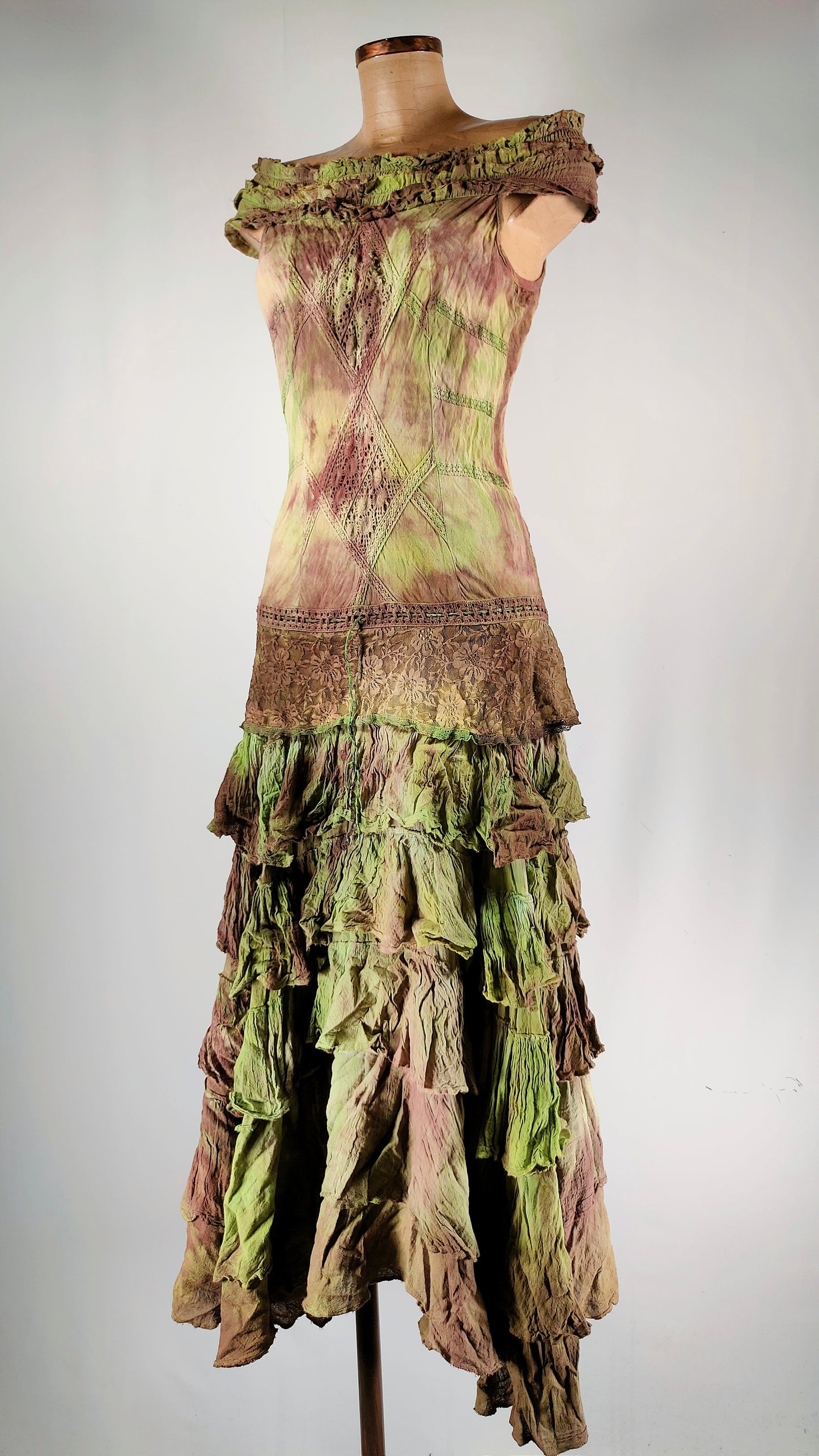 Vestido verde tie-day Lady vintage
