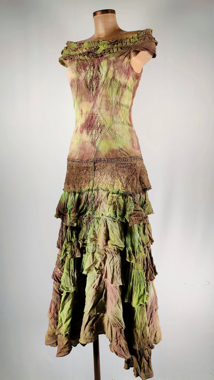 Vestido verde tie-day Lady vintage