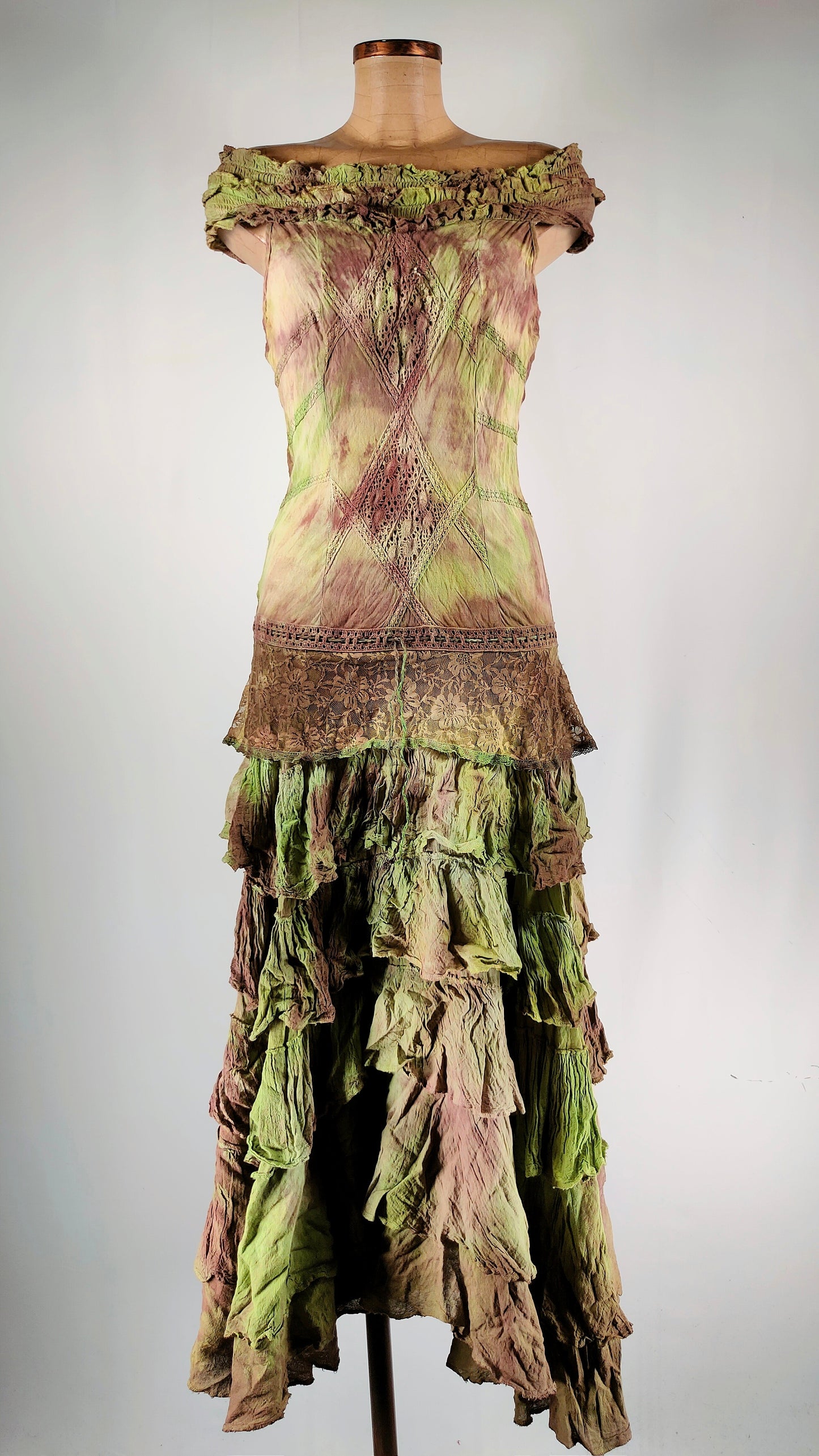 Vestido verde tie-day Lady vintage