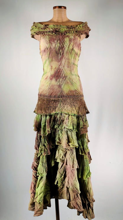 Vestido verde tie-day Lady vintage