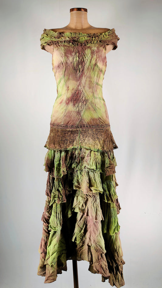 Vestido verde tie-day Lady vintage