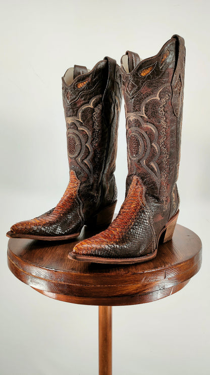 Botas de piel de serpiente