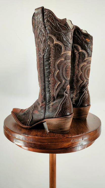 Botas de piel de serpiente
