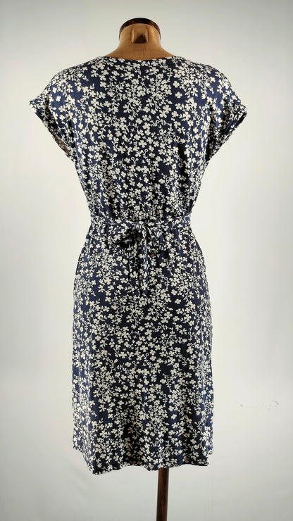 Vestido estampado azul y blanco Yerse