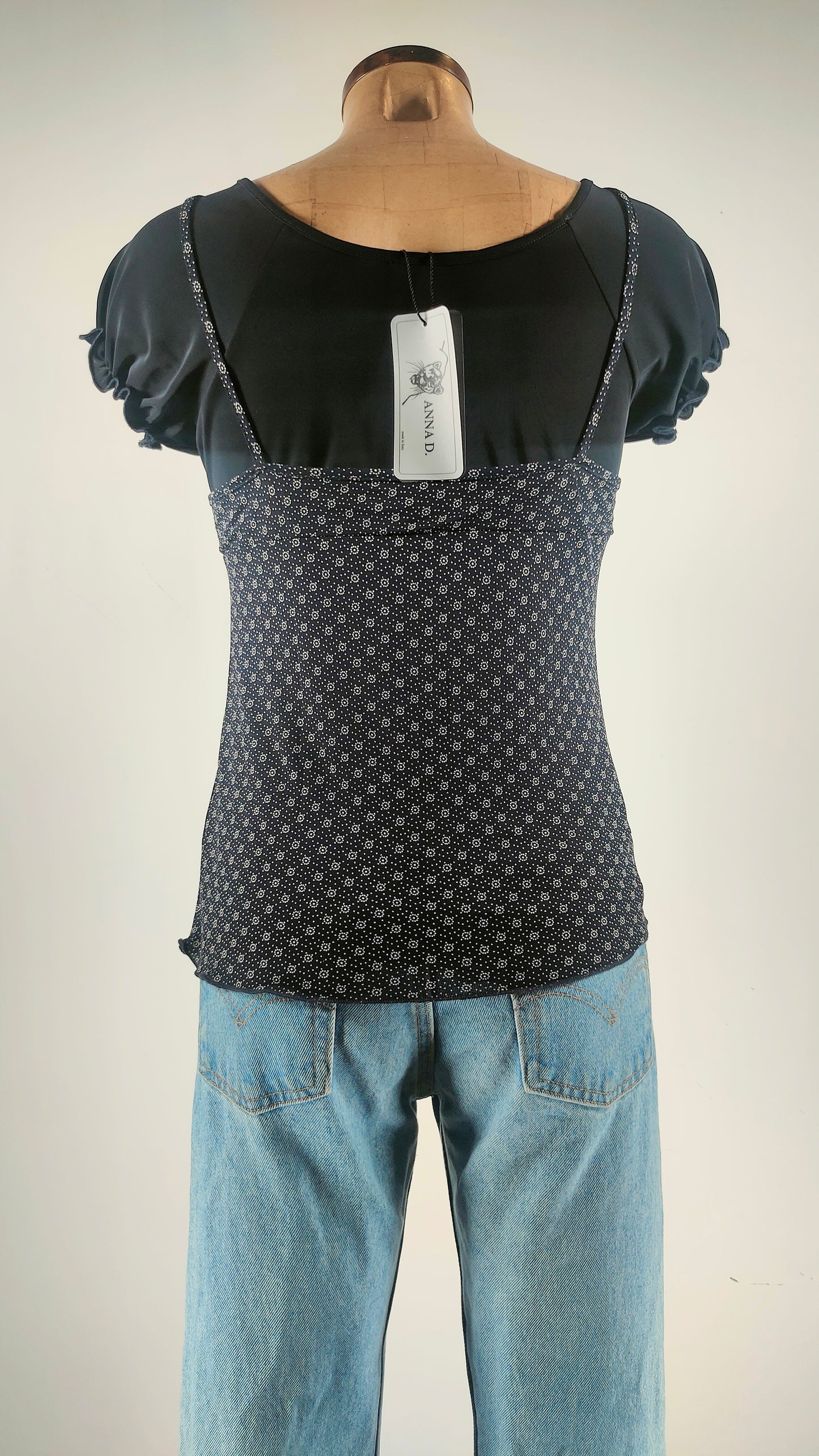 Top Anna D. azul navy