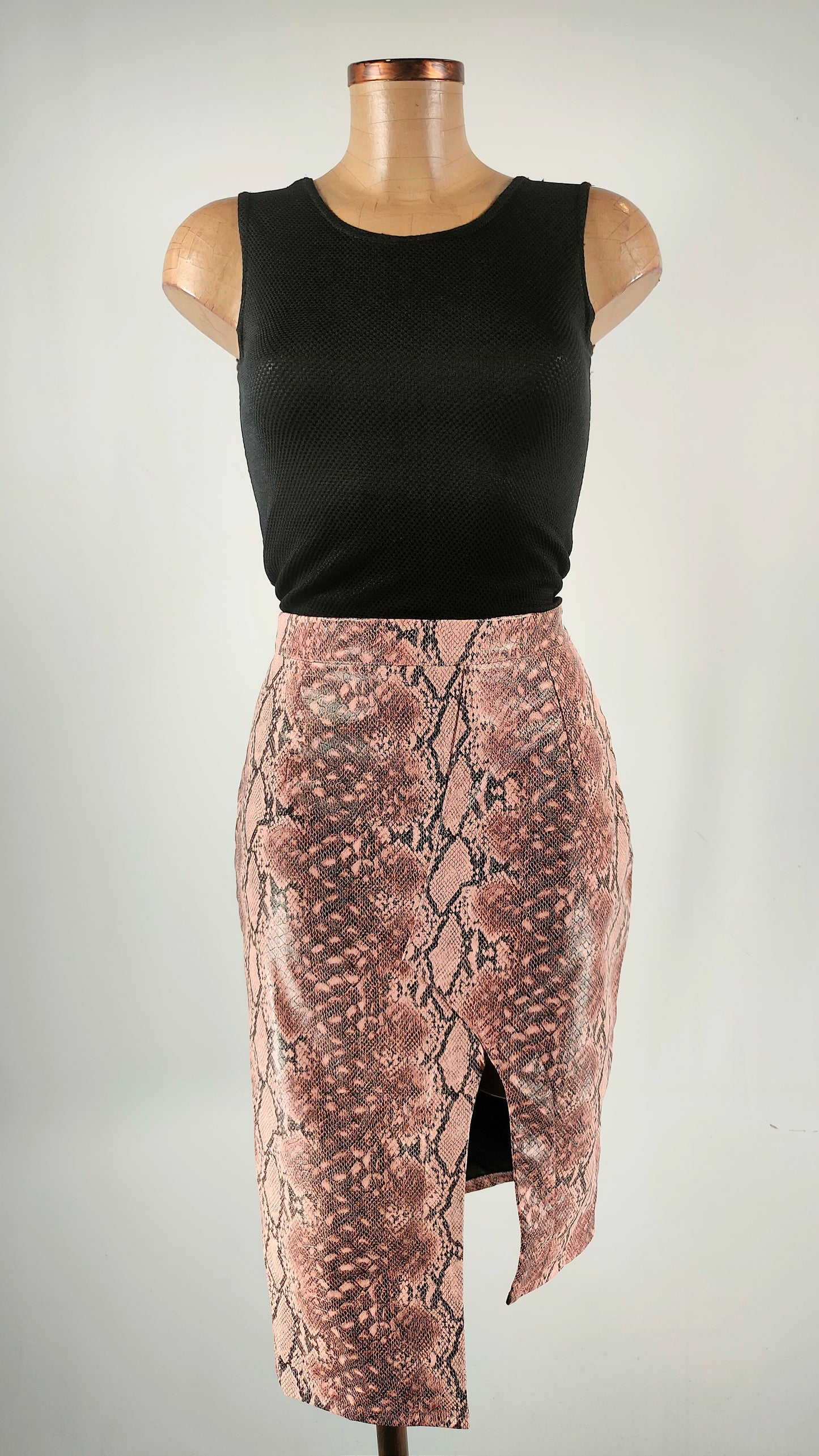 Falda snake print Fluffy White