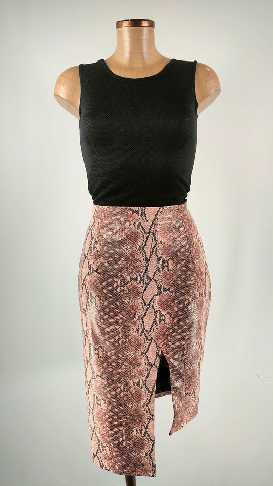 Falda snake print Fluffy White