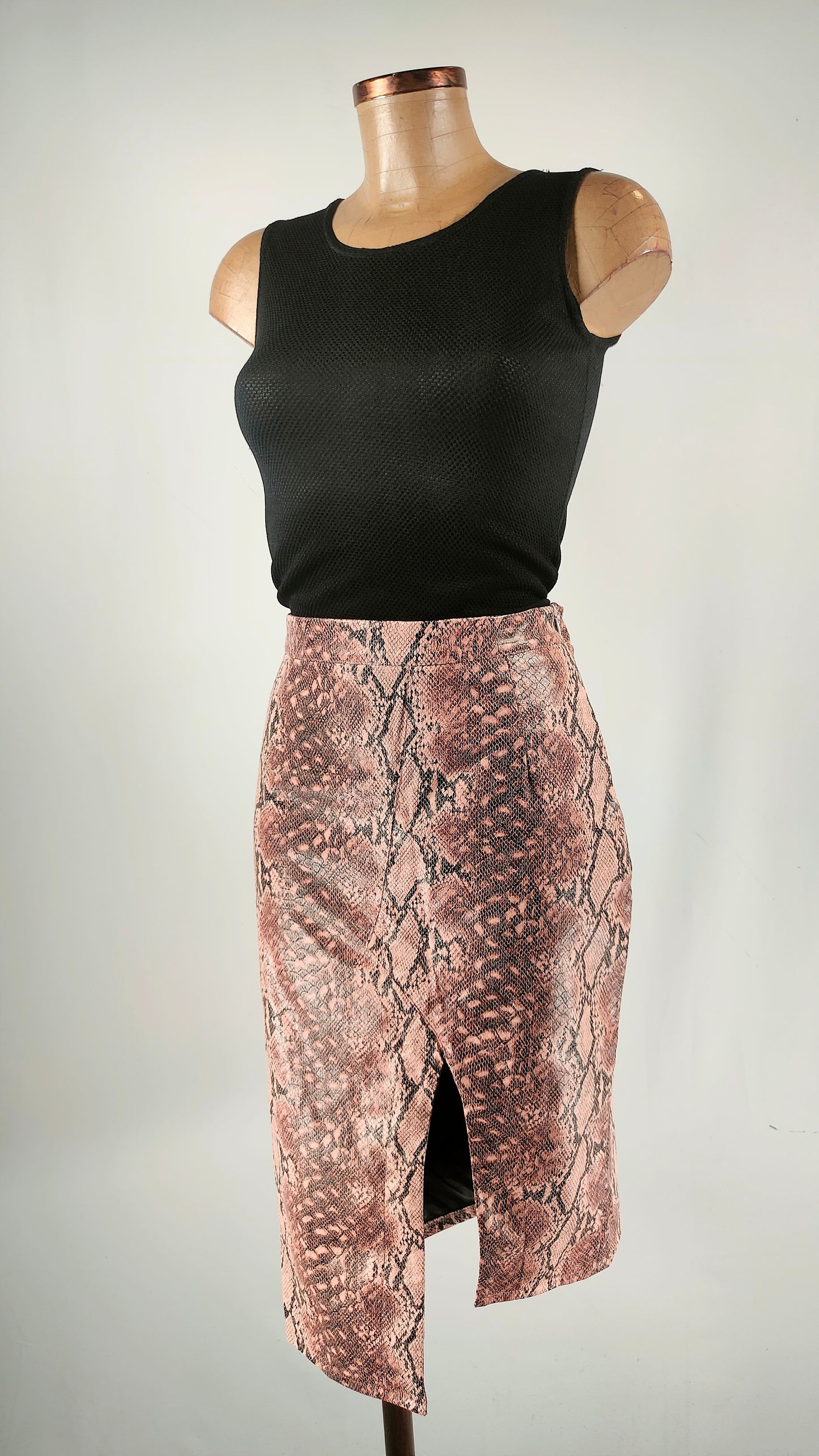 Falda snake print Fluffy White