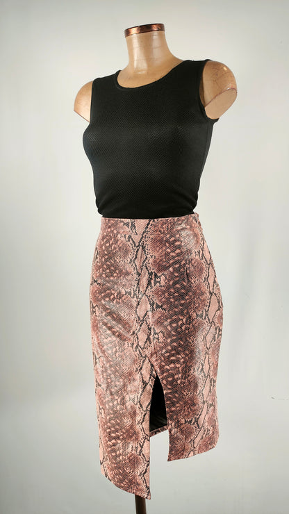 Falda snake print Fluffy White