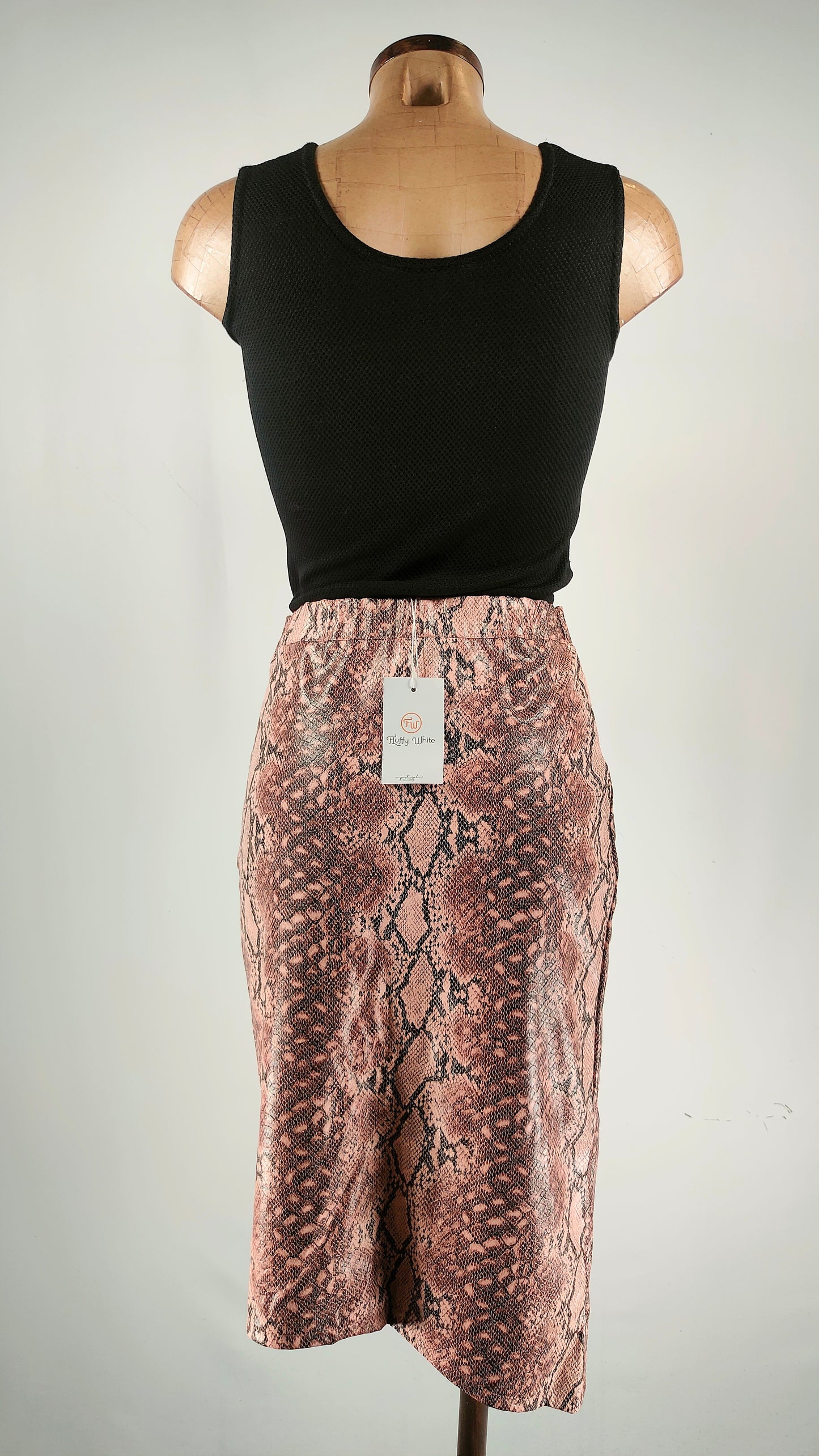 Falda snake print Fluffy White