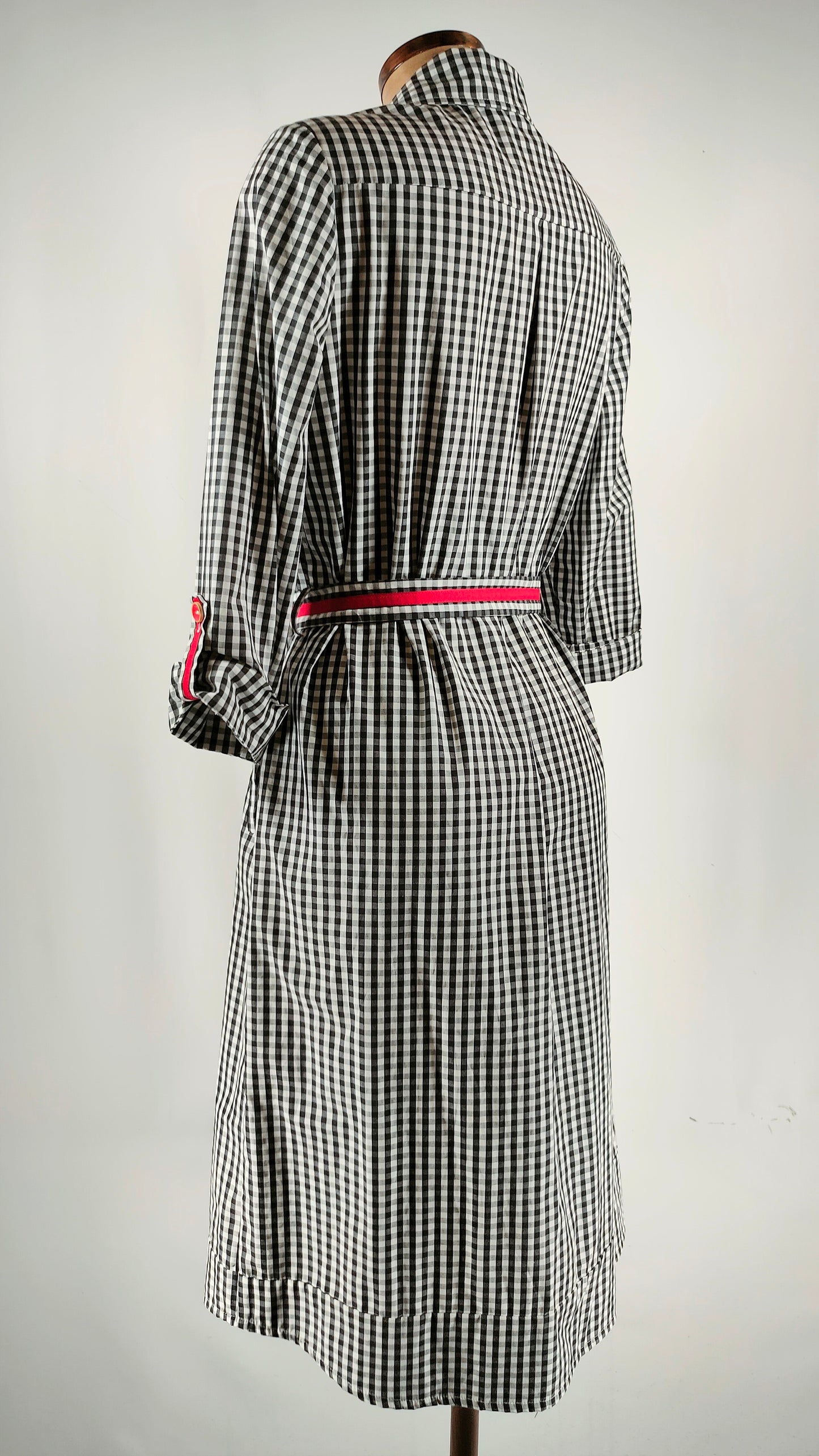 Vestido cuadros con cinturón Hongo
