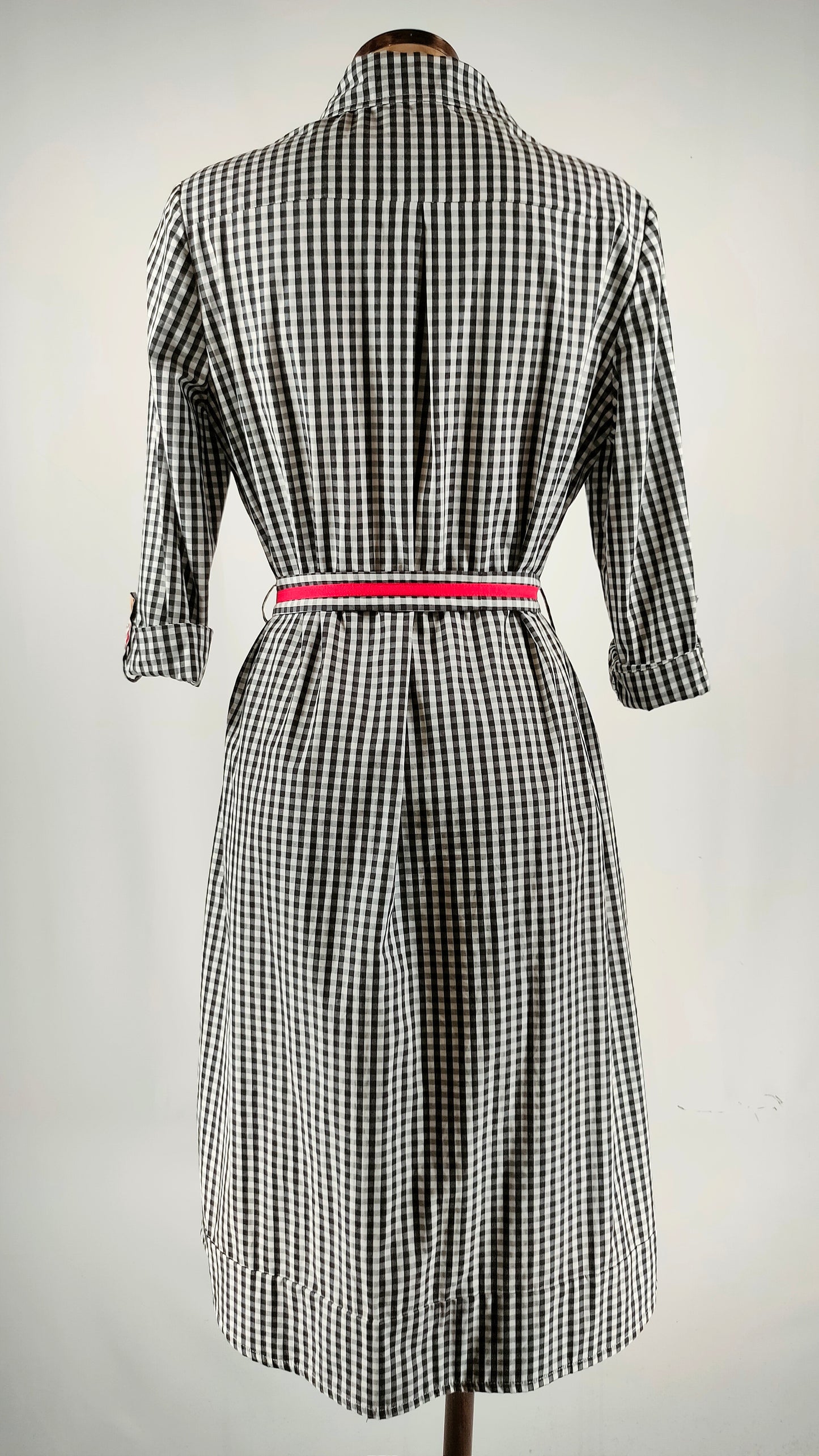 Vestido cuadros con cinturón Hongo