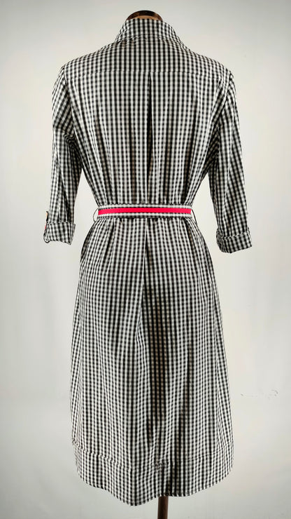Vestido cuadros con cinturón Hongo