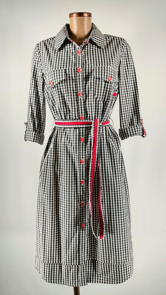 Vestido cuadros con cinturón Hongo
