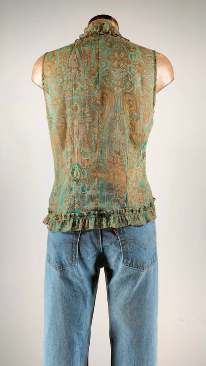 Blusa Implicate verde con apliques