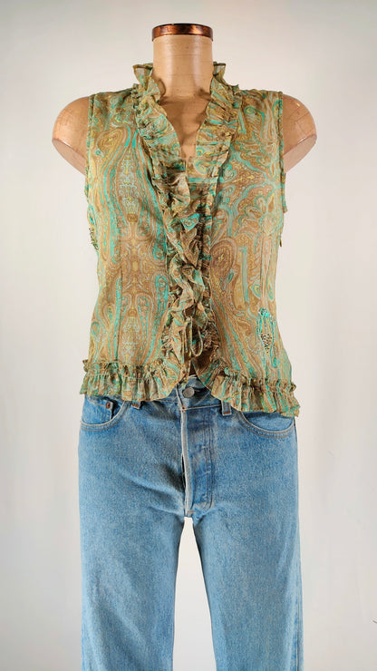 Blusa Implicate verde con apliques