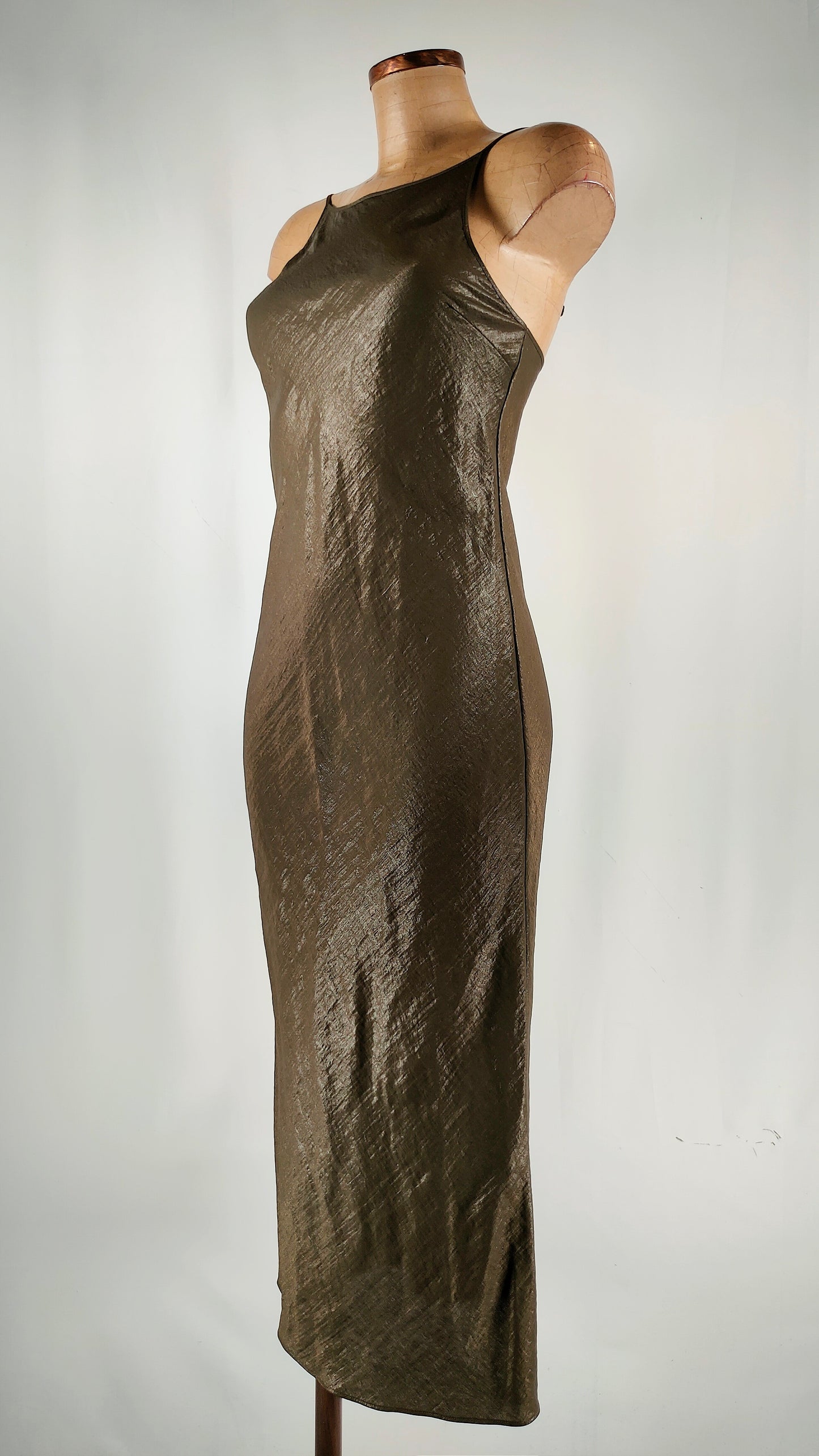 Vestido efecto brillos verde