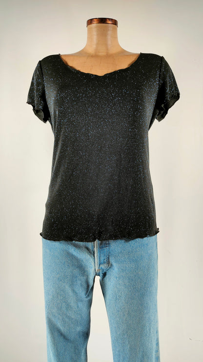Top negro con brillos azules Armani