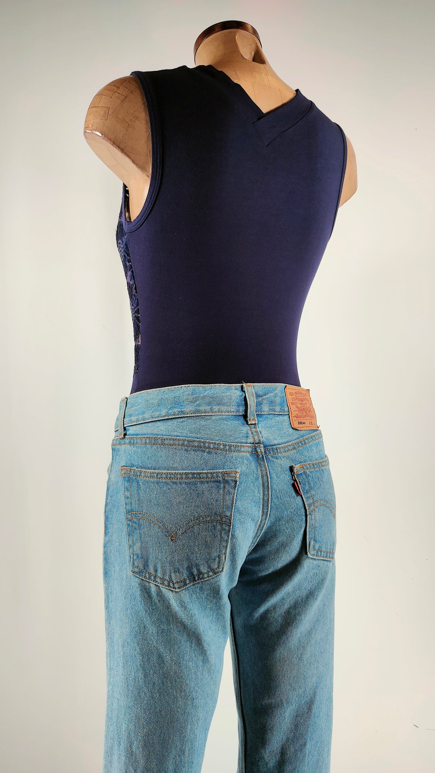 Body con calado azul oscuro La Perla
