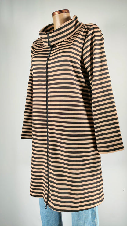 Chaqueta de rayas larga