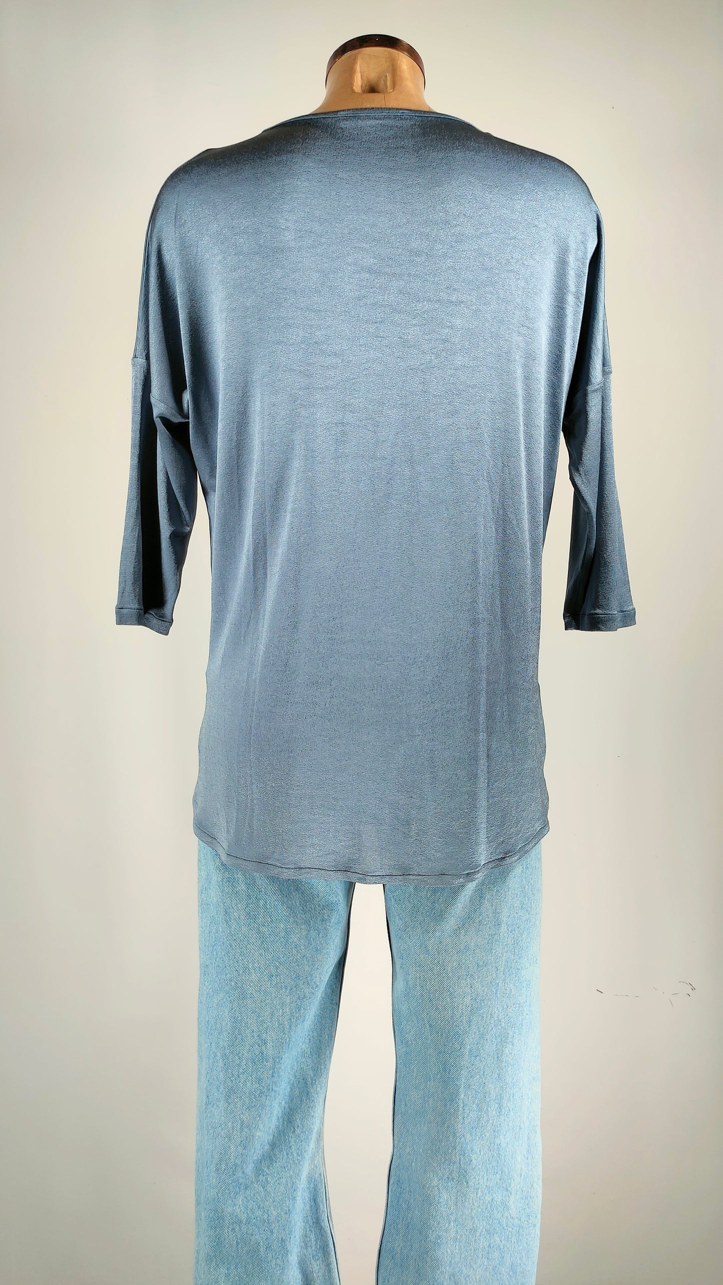Blusa Guitare efecto brillo azul