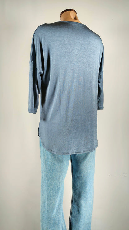 Blusa Guitare efecto brillo azul