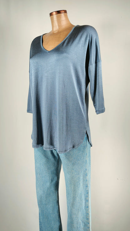 Blusa Guitare efecto brillo azul