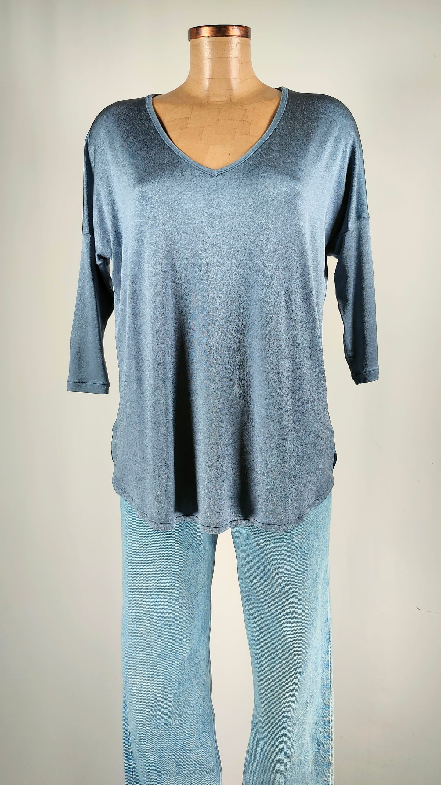 Blusa Guitare efecto brillo azul