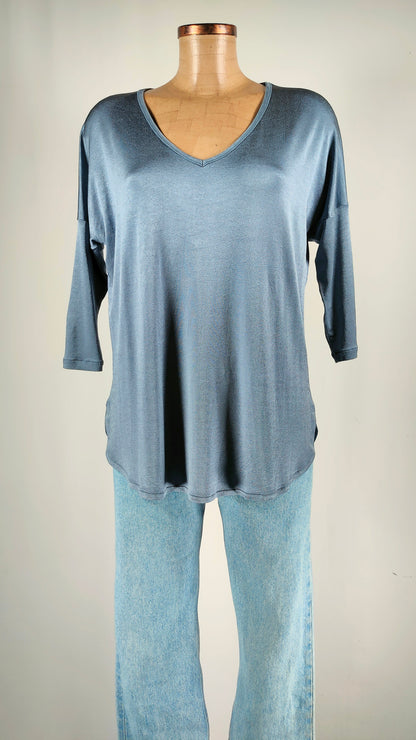 Blusa Guitare efecto brillo azul
