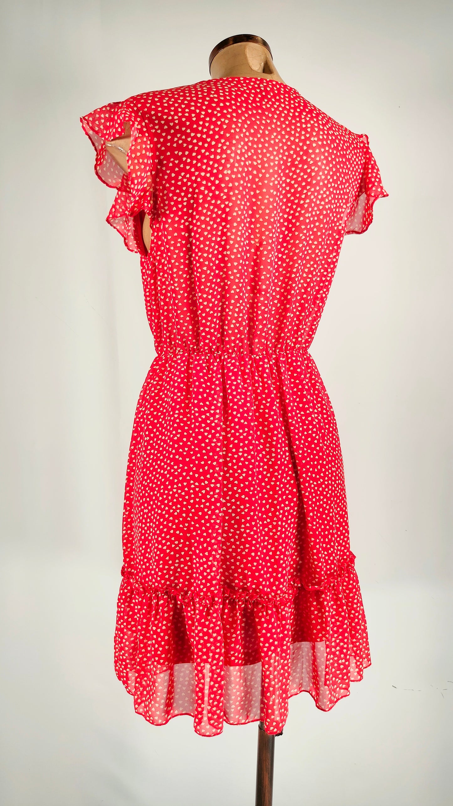 Vestido rojo con goma en cintura