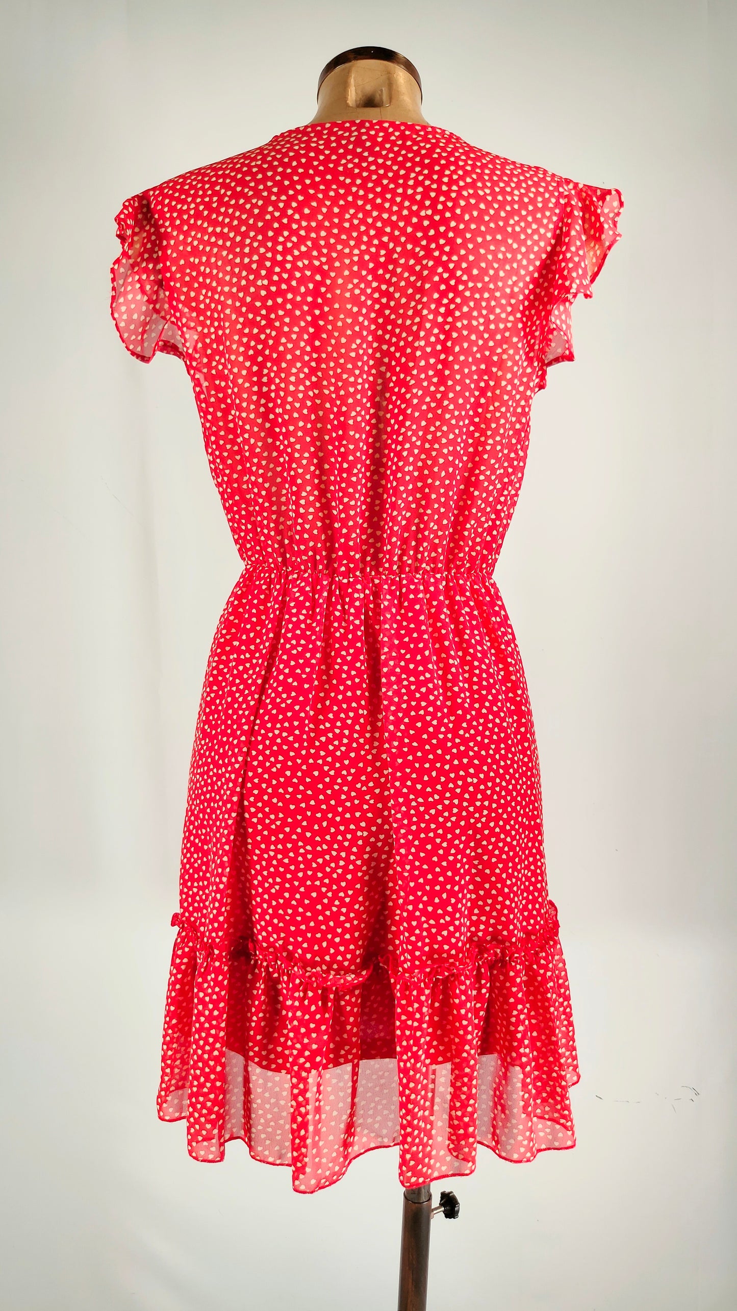 Vestido rojo con goma en cintura