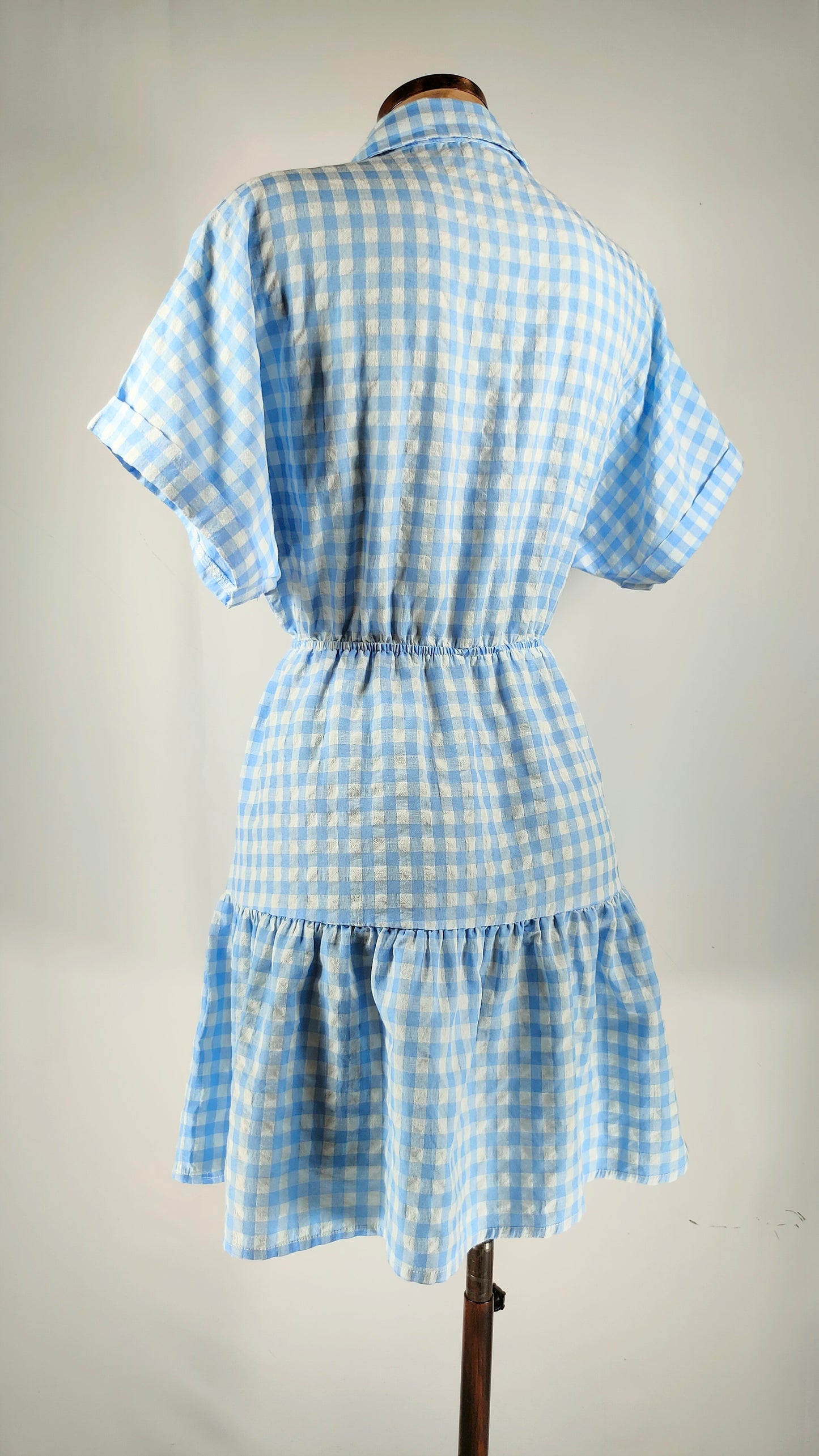 Vestido de cuadros vichy azul y blanco